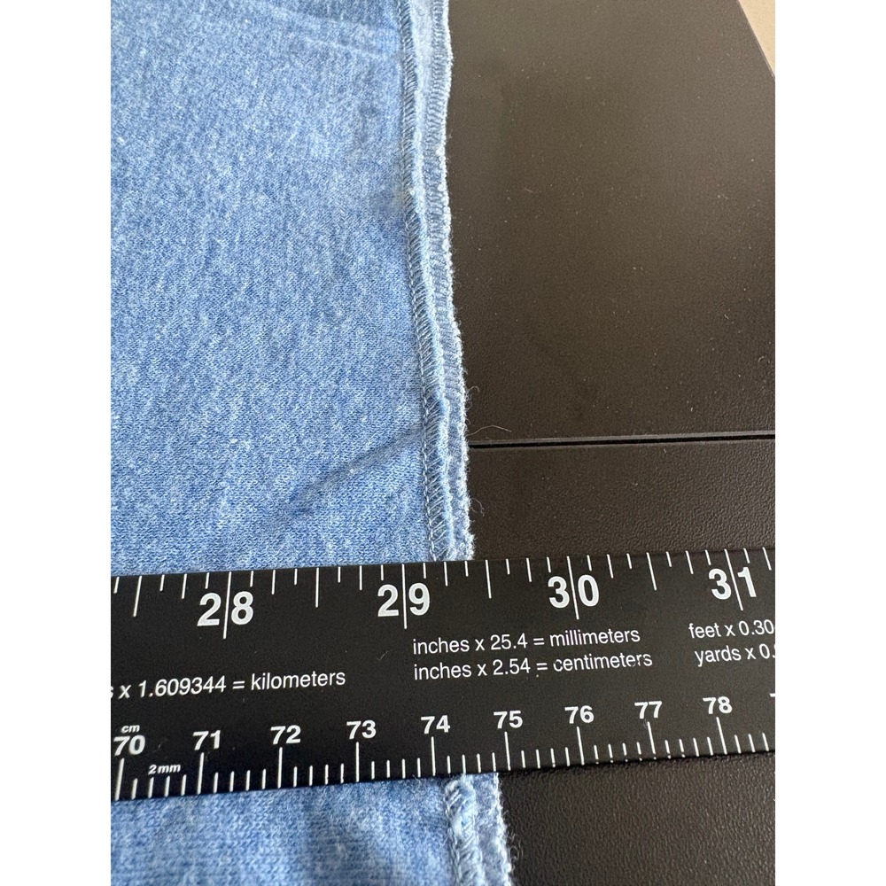 LL Bean River Driver's Shirt Mens Large Tall Blue Henley Wool Blend Made in USA - Picture 6 of 7